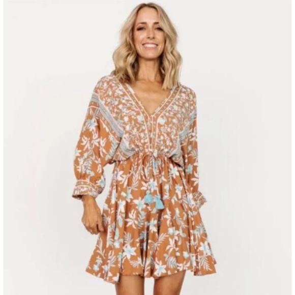 Baltic Born Mini Dress - Floral Print - Boho Chic - Size Small - Picture 1 of 8